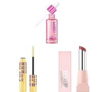 Maybelline Makeup Bundle Gift, New Viral Favourites, Colossal Bubble Volumising Mascara, Grippy Serum Primer for Face and Lifter Glaze Lip Balm in Shade Berry Haze