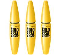Maybelline Máscara New York Volum Express, The Colossal, 100% negra, 3 x 10,7 ml