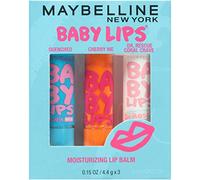 Maybelline New York Baby Lips Moisturizing Lip Balm 3-Pack, Lip Care Essentials, 3 Shades, MULTI-SHADE, 0.15 Ounce (Pack of 3)