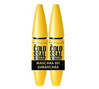 Maybelline New York Black Mascara for Colossal Volume, with Collagen, Mascara in Twin Pack, Volum'Express The Colossal, Black (Black), 2 x 10.7 ml