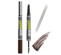 Maybelline New York Brow Inserts, 2-in-1 Eyebrow Pencil Pen and Fiber Gel, 0.015MM Triple Tip for 100 Hair-Like Strokes in 30 Seconds, 36-Hour Wear, Smudge-Proof, Shade: Deep Brown 5