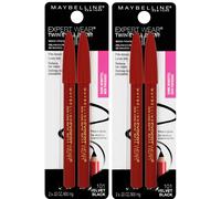 Maybelline New York Expert Wear Twin Brow & Eye Pencils Makeup Velvet Black 2 Count Twin (total 4 pencils ) 2 Count (Pack of 2)