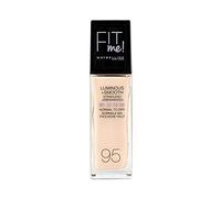 Maybelline New York Fit Me! Make-Up, Foundation with SPF18, For Flawless Skin, All Skin Types, No. 95 Fair Porcelain (Pink-Yellow), 30 ml