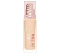Maybelline New York Foundation with SPF20, Lifter Plump & Glow Foundation, All Day Wear, Buildable and Radiant Coverage, Plump and Brighter Skin Overtime, Shade: 110