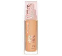 Maybelline New York Foundation, Lifter Plump & Glow Foundation, All Day Wear, Buildable and Radiant Coverage, Plump and Brighter Skin Overtime, Shade: 123