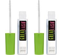 Maybelline New York Great Lash Mask Set of 2 Washable Black Plus Black Transparent (Pack of 2)
