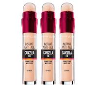 Maybelline New York Instant Anti-Age Eraser Multi-Purpose Concealer Colour 02 Nude Illuminating with Sponge Applicator - 3 Cosmetics