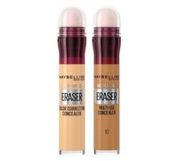 Maybelline New York Instant Eraser, Colour Correcting Concealer Duo, Counteracts Redness, for a Natural Soft-Focus Finish, Dermatologist Tested & Suitable for Sensitive Skin, (Caramel + Yellow)