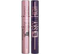 Maybelline New York Lash Sensational Sky High Mascara, Volumising & Lengthening Mascara, Washable Flake-Free Black + Plum Twilight (Duo Bundle)