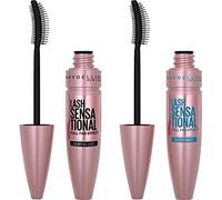 Maybelline New York Lash Sensational Volume Mascara, Very Black, 9.4 ml + Volumizing and Thickening Waterproof Mascara, Black
