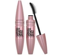 Maybelline New York Lash Sensational Volumizing and Thickening Mascara, Washable (Not Waterproof), Very Black, Duo Bundle
