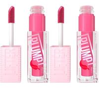 Maybelline New York, Lifter Plump Lip Gloss, Lasting Plump, Heated Formula with Hyaluronic Acid and Chilli Pepper, XL Wand, Vegan Formula, Shade: 003 Pink Sting (Pack of 2)