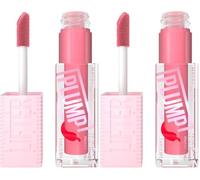 Maybelline New York, Lifter Plump Lip Gloss, Lasting Plump, Heated Formula with Hyaluronic Acid and Chilli Pepper, XL Wand, Vegan Formula, Shade: 001 Blush Blaze (Pack of 2)
