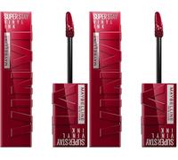 Maybelline New York Lip Colour, Smudge-free, Long Lasting up to 16h, Liquid Lipstick, Shine Finish, SuperStay Vinyl Ink, 55 Royal (Pack of 2)