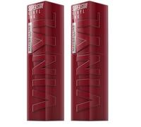 Maybelline New York Lip Colour, Smudge-free, Long Lasting up to 16h, Liquid Lipstick, Shine Finish, SuperStay Vinyl Ink, 30 Unrivaled (Pack of 2)