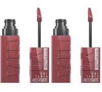 Maybelline New York Lip Colour, Smudge-free, Long Lasting up to 16h, Liquid Lipstick, Shine Finish, SuperStay Vinyl Ink, 40 Witty (Pack of 2)
