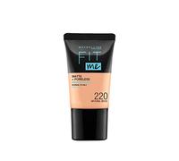 Maybelline New York Liquid Foundation, Matte & Poreless, Full Coverage Blendable Normal to Oily Skin, Fit Me, 220 Natural Beige, 18ml