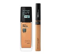 Maybelline New York Perfect Fit Me Flawless Matte Base Makeup Combo Liquid Conceal+Blend Duo Kit, Fit Me Foundation 310 (30Ml) + Fit Me Concealer Shad