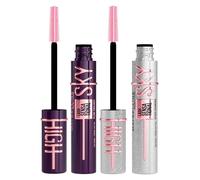 Maybelline New York Sky High Lash Sensational Mascara Color Plum Twilight + Space Diamond Volumizing and Lengthening Intense Look Zero Clumps Flexible Brush - Set of 2
