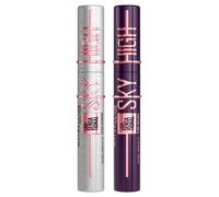 Maybelline New York Sky High Lash Sensational Mascara Space Diamond Glitter Effect Flexible Brush + Plum Twilight Volumizing and Lengthening Color Purple with Bamboo Extract & Fibres - Set of 2