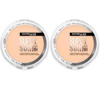 Maybelline Powder Foundation, Long-lasting 24H Wear, Medium to Full Coverage, Transfer, Water & Sweat Resistant, SuperStay 24H Hybrid Powder Foundation, 10 (Pack of 2)