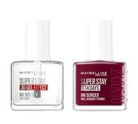 Maybelline Superstay Ink Midnight Rouge & Bonder Top Coat Nail Polish Duo Bundle
