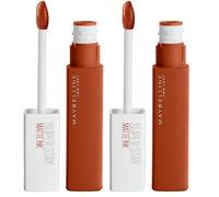 Maybelline Superstay Matte Ink Longlasting Liquid, Orange Nude Lipstick, Up To 12 Hour Wear, Non Drying, 135 Globe Trotter (Pack of 2)