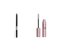 Maybelline Tattoo Liner Gel Pencil, 900 Deep Onyx Black, + Maybelline Mascara, Full Volume Mascara, Colour: Black