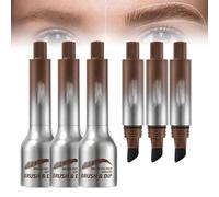Maybelucky Eyebrow Brush,Brow-Fection Angled Brush & Dip-Chocolate, Natural Makeup Eye Brow Pencil,Anti-Smudge Eyebrow Makeup Brush, Portable Waterproof Matte Eyebrow Brush Kit(CHOCOLATE)