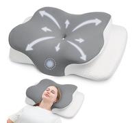 Mayboos Orthopedic Cervical Pillow,Memory Foam Pillow, Head Support Cushion,Ergonomic for Side Sleeper,Superior Comfort for Neck Shoulder Pain Sleeping-Two Pillowcases-Gray
