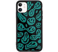 MAYCARI Aesthetic Case Compatible with iPhone 12 mini for Girls Women Children - Happy Smile Face Hippie-C Print, Hard Back Case with Soft TPU Bumper