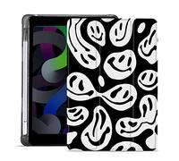 MAYCARI Aesthetic Funny Face-F iPad mini 4(2015) & iPad mini 5(2019) 7.9 inch Case with Pencil Holder, Support Auto Sleep/Wake, Green Soft TPU Back Protective Case for Girls Women Men