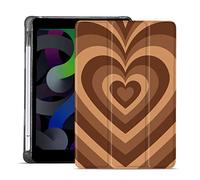 MAYCARI Aesthetic Love Heart Case for iPad 2018/2017 9.7 inch Case 5th/6th Generation, Cute Case with Pencil Holder, Support Auto Sleep/Wake, Soft TPU Back Protective Case for Girls Women Men