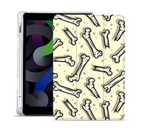 MAYCARI Cute Cartoon Bones iPad Air 4 Case with Pencil Holder, Support Auto Sleep/Wake, Soft TPU Back Protective Case for iPad 10.9 inch 2020