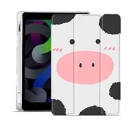 MAYCARI Cute Cartoon Mr. Cow iPad mini 6 Case with Pencil Holder, Auto Sleep/Wake, Soft TPU Back Protective Case