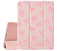 MAYCARI Cute Kawaii Bow Knot Compatible with iPad 10th Generation 10.9 Inch 2022 Case with Pencil Holder, Auto Sleep/Wake, Pink Girly Aesthetic Soft TPU Back Cover for iPad 10th Generation