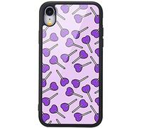 MAYCARI Cute Love Heart Candy(Purple) Case for iPhone XR，Shockproof Protective Case with Soft TPU Bumper Hard Back Scratch Resistant Girly Painting Art Cover Case for iPhone XR
