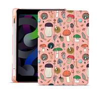MAYCARI Cute Mushroom Case for iPad Pro 11 inch, Soft TPU Back Protective Case with Pencil Holder, Auto Sleep/Wake Support, Pink
