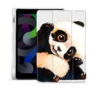 MAYCARI Cute Panda Case for iPad Pro 12.9 inch, With Pencil Holder, Auto Sleep/Wake, Soft TPU Back Protective Case