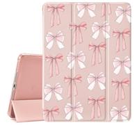 MAYCARI Pink Lovely Bowc Case for 10.9 Inch Ipad 10Th Cute Kawaii Ribbon Cover for Ipad Auto Sleep/Wake Anti-Slip Shockproof Soft Silicone TPU Back Case Chic Girls Shell &Pencil Holder(Girl Women)