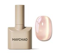 MAYCHAO 15ML Cat Eye Gel Nail Polish 1Pc Ash Blonde Magnetic Nail Polish with Magnet Soak off Holographic Cat Eye Gel Polish for Nail Art Manicure Salon DIY at Home