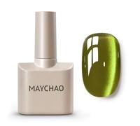 MAYCHAO 15ML Cat Eye Gel Nail Polish 1Pc Aurora Green Magnetic Nail Polish with Magnet Soak off Holographic Cat Eye Gel Polish for Nail Art Manicure Salon DIY at Home