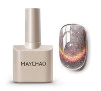 MAYCHAO 15ML Cat Eye Gel Nail Polish 1Pc Blush Stardust Magnetic Nail Polish with Magnet Soak off Holographic Cat Eye Gel Polish for Nail Art Manicure Salon DIY at Home