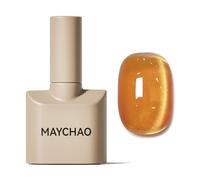 MAYCHAO 15ML Cat Eye Gel Nail Polish 1Pc Fall Amber Magnetic Nail Polish with Magnet Soak off Holographic Cat Eye Gel Polish for Nail Art Manicure Salon DIY at Home