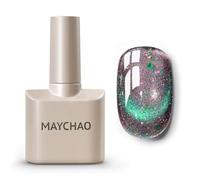 MAYCHAO 15ML Cat Eye Gel Nail Polish 1Pc Mystic Lagoon Magnetic Nail Polish with Magnet Soak off Holographic Cat Eye Gel Polish for Nail Art Manicure Salon DIY at Home