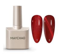MAYCHAO 15ML Cat Eye Gel Nail Polish 1Pc Red Magnetic Gel Polish with Magnet Soak off Holographic Cat Eye Gel Nail Polish for Nail Art Manicure Salon DIY at Home