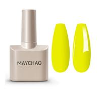 MAYCHAO 15ML Halloween Gel Nail Polish - Neon Yellow, UV LED Bright Yellow, DIY at Home, 0.5 OZ
