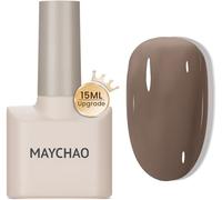 MAYCHAO 15ML Jelly Gel Nail Polish -Nude Gel Nail Polish Cream Hot Cocoa Translucent Soak Off UV Gel Polish Neutral Color Nail Gel Polish for Nail Art French Manicure at Home