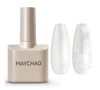MAYCHAO 15ML Pearl Gel Nail Polish, Pearlescent Shell Shimmer Mermaid White Gel Polish Swirl Thread Effect Soak Off UV LED Lamp Curing Gel for Nail Art Manicure Salon DIY at Home, 0.5 OZ
