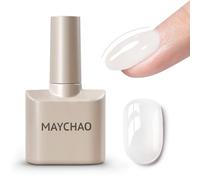 MAYCHAO 7-in-ONE Milky White Builder Nail Gel, 15ML Builder Base Strengthening Gel UV/LED Building Nail Gel in a Bottle for Nail Repair Nail Strengthen Hard Gel Builder Nail Extension Gel Builder